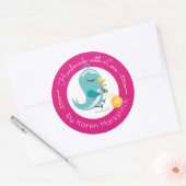 Schattige vogelhaakgaren handgemaakt met liefde ronde sticker (Envelop)