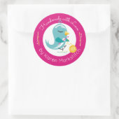 Schattige vogelhaakgaren handgemaakt met liefde ronde sticker (Tas)