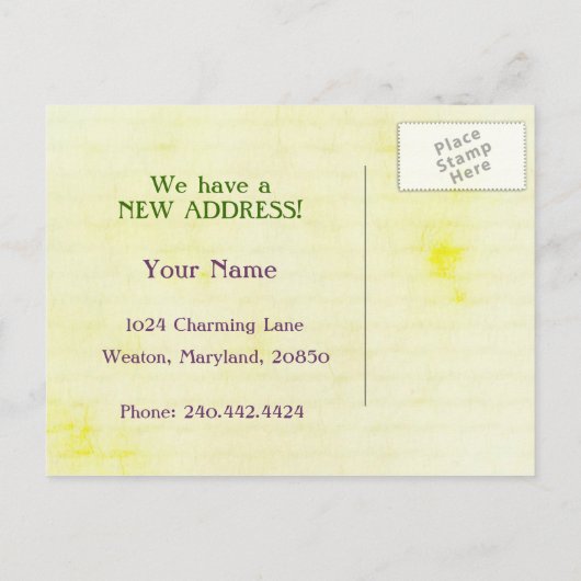 Schattige Vogelhuis Nieuw Huis Aankondigingskaart (Achterkant)