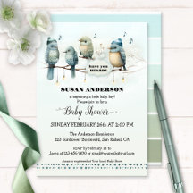 Schattige vogellied artistiek Baby shower
