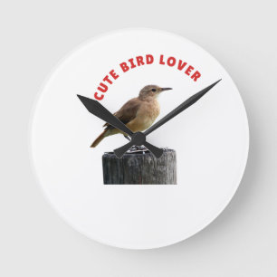Schattige Vogelliefhebber Grappig Vogels Kijken Ca Ronde Klok