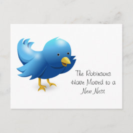 Schattige vogelnest aankondigingskaart