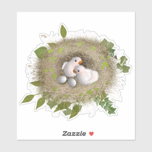 Schattige vogelnest Custom-Cut Vinyl Sticke Sticker (Vel)