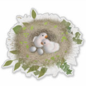 Schattige vogelnest Custom-Cut Vinyl Sticke Sticker (Voorkant)