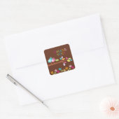 Schattige vogelnest dank je tweeling Baby shower p Vierkante Sticker (Envelop)