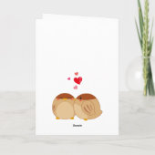 Schattige vogelpaar vol liefde hart feestdagen kaart (Achterkant)