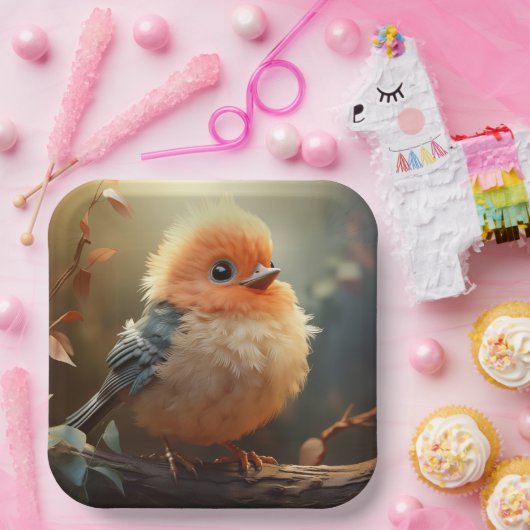 Schattige vogelpapier bord (Feest)
