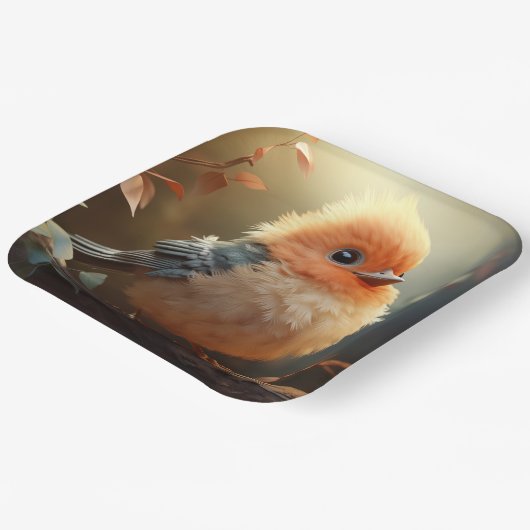 Schattige vogelpapier bord (Gebogen)