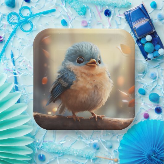 Schattige vogelpapier bord (Feest)