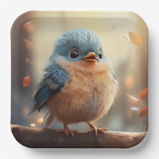 Schattige vogelpapier bord (Voorkant)