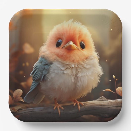 Schattige vogelpapier bord (Voorkant)