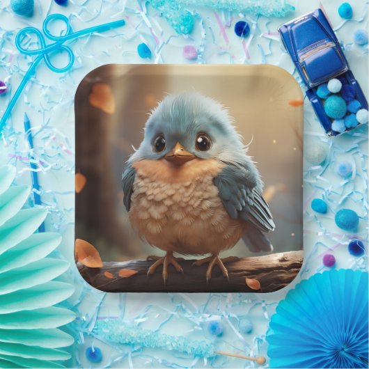 Schattige vogelpapier bord (Feest)