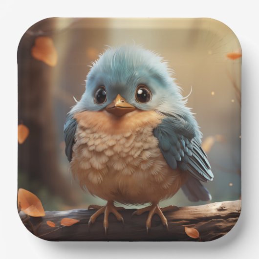 Schattige vogelpapier bord (Voorkant)