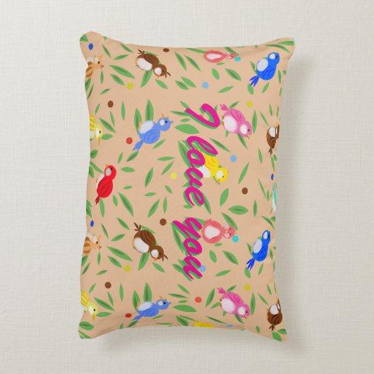 Schattige vogelpatroon accentkussen accent kussen (Achterkant (Verticaal))