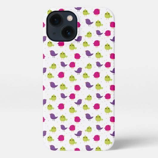 Schattige vogelpatroon iPhone hoesje (Achterkant)
