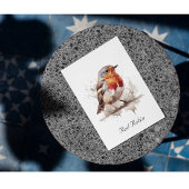Schattige vogelrood robin aanpasbaar notitiekaartje