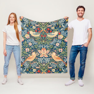 Schattige Vogels, Aardbeien Dief Vintage Kunst Fleece Deken