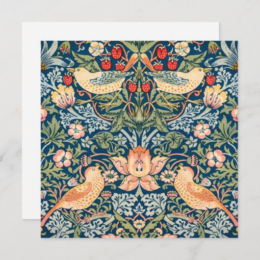 Schattige Vogels, Aardbeiendief Vintage Kunst Kaart (Voorkant / Achterkant)