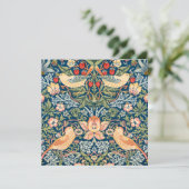 Schattige Vogels, Aardbeiendief Vintage Kunst Kaart (Staand voorkant)