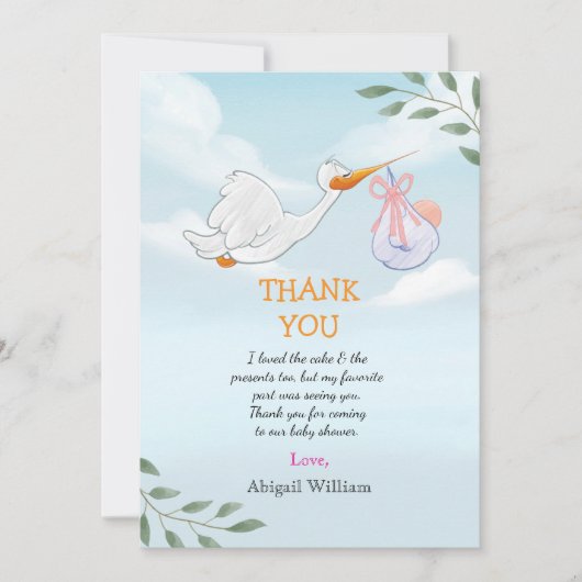 Schattige Vogels Baby shower Dank u kaarten (Voorkant)