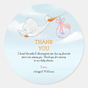 Schattige Vogels Dragen Meisjes Baby shower Gift Ronde Sticker