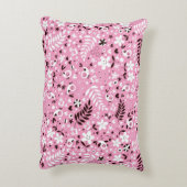 schattige vogels en roze bloemen decoratief kussen (Achterkant (Verticaal))