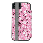schattige vogels en roze bloemen incipio iPhone portemonnee hoesje (Agenda Achterkant)