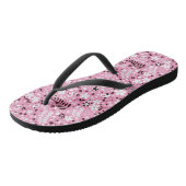 schattige vogels en roze bloemen teenslippers (Schuin)