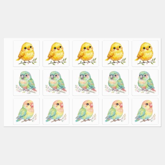 Schattige Vogels Labels (Vel)