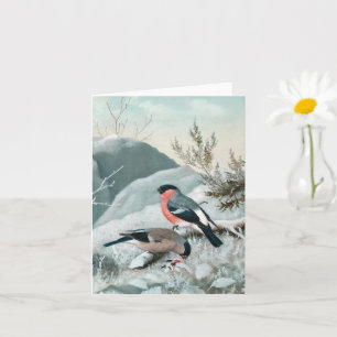 Schattige vogeltje- Bullfinch, Kunst Kaart