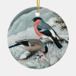 Schattige vogeltje- Bullfinch, Kunst Keramisch Ornament