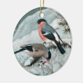 Schattige vogeltje- Bullfinch, Kunst Keramisch Ornament (Links)