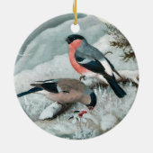 Schattige vogeltje- Bullfinch, Kunst Keramisch Ornament (Achterkant)