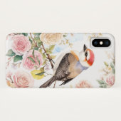 Schattige vogeltje en kleurrijke bloemen Case-Mate iPhone case (Achterkant (horizontaal))