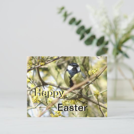 Schattige vogeltje Happy Easter Briefkaart (Staand voorkant)