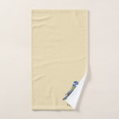 Schattige vogeltje op ivoor bad handdoek (Handdoek)