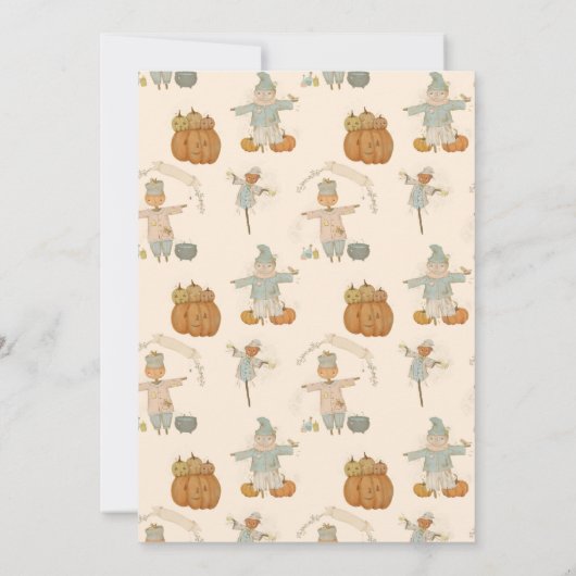 Schattige  vogelverschrikker Halloween Bash Kaart (Achterkant)