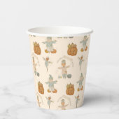 Schattige vogelverschrikker Halloween Bash Papieren Bekers (Achterkant)