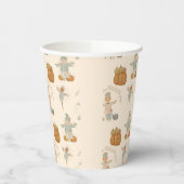 Schattige vogelverschrikker Halloween Bash Papieren Bekers (Links)