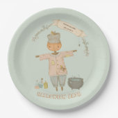 Schattige vogelverschrikker Halloween Bash Papieren Bordje (Voorkant)