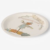 Schattige vogelverschrikker Halloween Bash Papieren Bordje (Gekanteld)