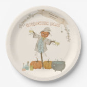 Schattige vogelverschrikker Halloween Bash Papieren Bordje (Voorkant)