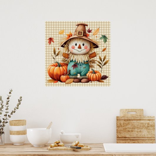 Schattige vogelverschrikker-Poster Poster (Keuken)