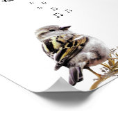 Schattige Vogelzang Muzieknoten Psalm Bijbelvers Poster (Hoek)