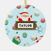 Schattige Volleybal Kerstmis Collectible Keramisch Ornament (Voorkant)