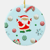 Schattige Volleybal Kerstmis Collectible Keramisch Ornament (Achterkant)