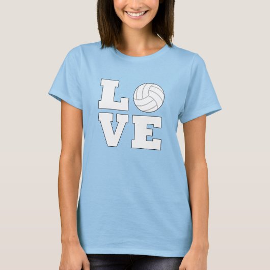 Schattige Volleybal Liefde Vrouwen T-shirt (Voorkant)