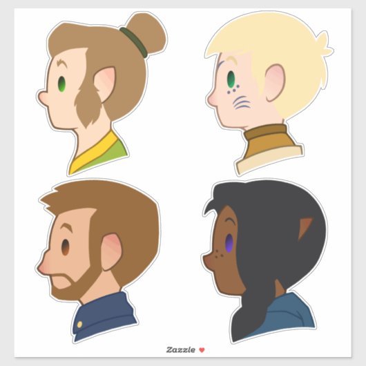 Schattige voor een cast sticker (Vel)