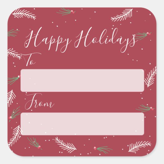 Schattige voor van Kerstmis Feestdagen Gifts Label (Voorkant)