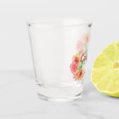Schattige voorjaars bloemige waterverf op maat shot glas (Links)